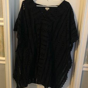 Black Poncho Swimsuit Coverup